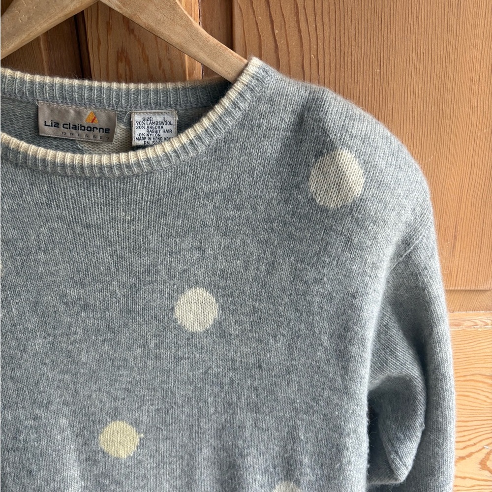 Vintage Wool/Angora Blend Women’s Sweater Dress Grey Size Large - Picture 2 of 5
